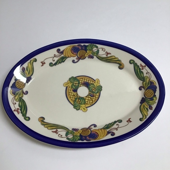 Serving Platter Homer Laughlin Seville Pattern Cobalt Blue Large USA Vintage - Picture 10 of 12